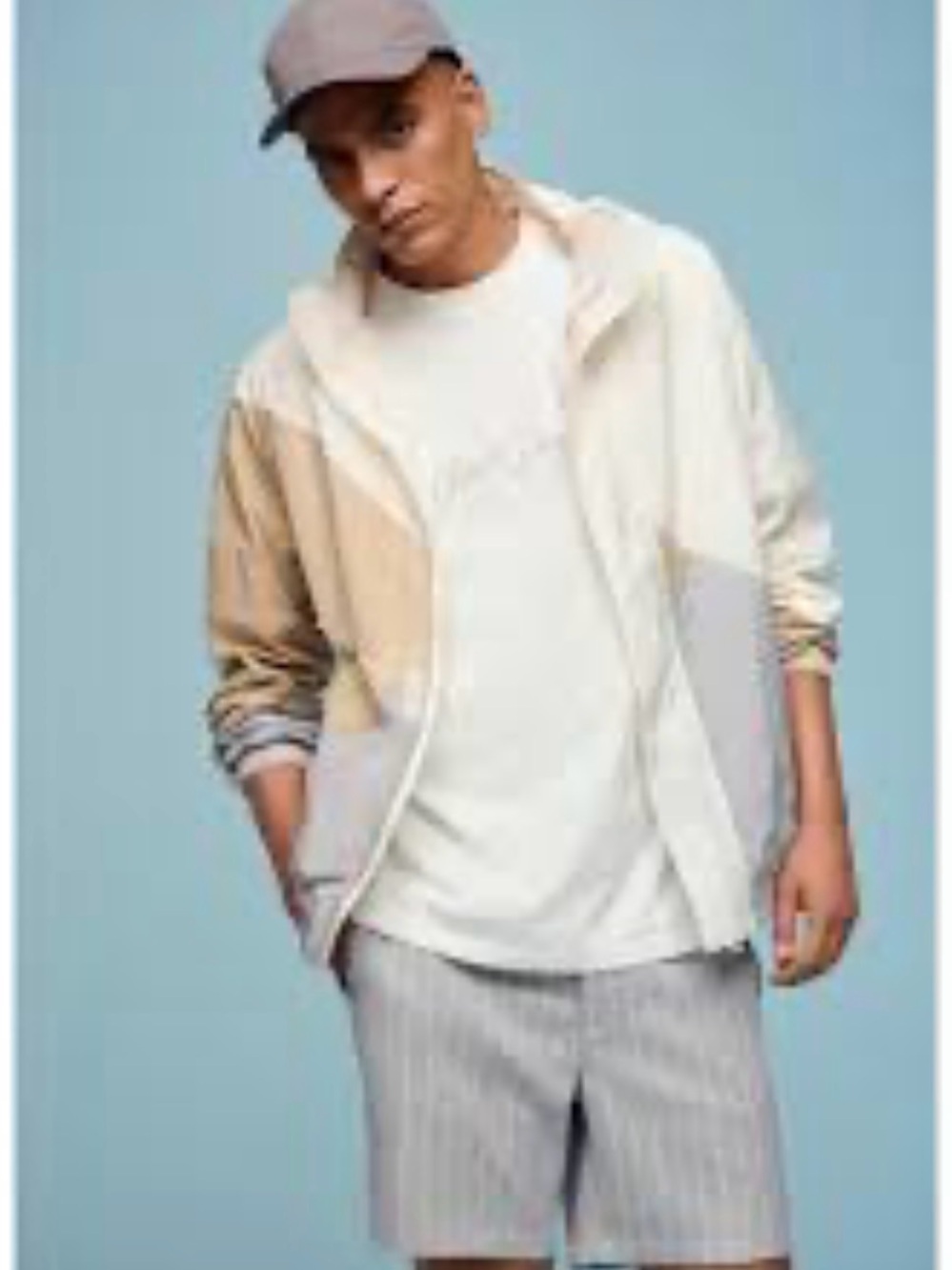 Topman Neutral Colorblock Hooded Windbreaker